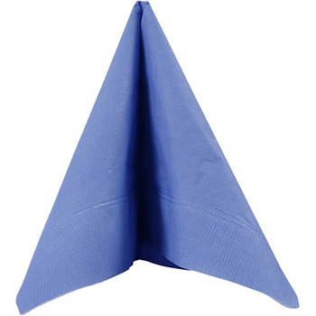 40x Blauwe servetten van papier 33 x 33 cm - Feestservetten