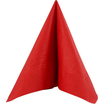 20x Rode servetten van papier 33 x 33 cm - Feestservetten