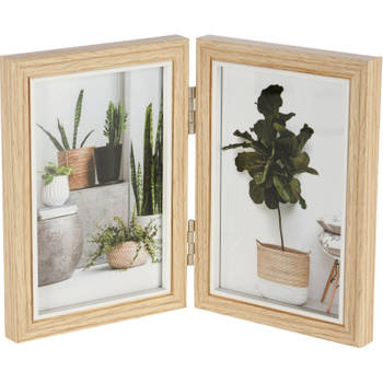 Dubbele houten fotolijst geschikt voor twee foto van 10 x 15 cm - Fotolijsten