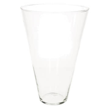 Transparante home-basics conische vaas/vazen van glas 30 x 19 cm - Vazen