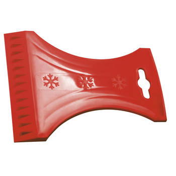 IJskrabber/raamkrabber rood kunststof 10 x 13 cm - IJskrabbers