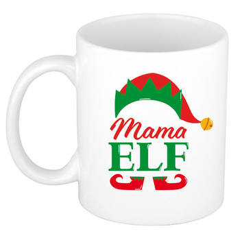 Mama Elf koffiemok / theebeker kerstcadeau moeder 300 ml - Bekers