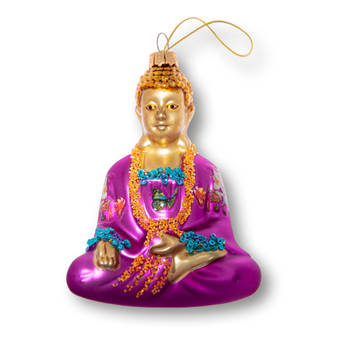 Kerstbal Buddha, glas