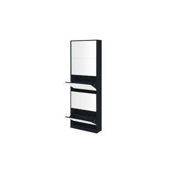 Feel Furniture - Schoenenkast met spiegel - 5 Laden - Zwart