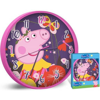 Nickelodeon wandklok Peppa Pig meisjes 25 cm roze/paars