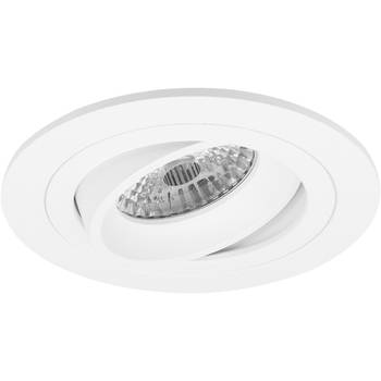 Spot Armatuur GU10 - Pragmi Alpin Pro - GU10 Inbouwspot - Rond - Wit - Aluminium - Kantelbaar - Ø92mm