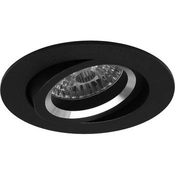 Spot Armatuur GU10 - Pragmi Aerony Pro - GU10 Inbouwspot - Rond - Zwart - Aluminium - Kantelbaar - Ø82mm