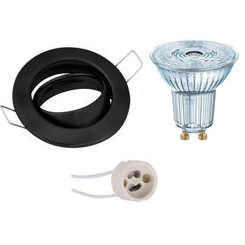 LED Spot Set - LEDVANCE Parathom PAR16 927 36D - GU10 Fitting - Dimbaar - Inbouw Rond - Mat Zwart - 5.5W - Warm Wit