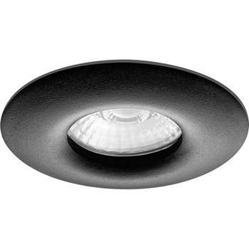 Spot Armatuur GU10 - Pragmi Luno Pro - GU10 Inbouwspot - Waterdicht IP65 - Rond - Zwart - Aluminium - Ø82mm