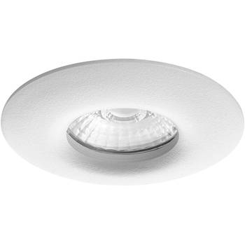 Spot Armatuur GU10 - Pragmi Luno Pro - GU10 Inbouwspot - Waterdicht IP65 - Rond - Wit - Aluminium - Ø82mm