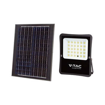 V-TAC VT-55300 Schijnwerpers op zonne-energie - IP65 - Zwarte behuizing - 2400 lumen - 6400K
