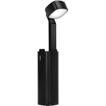 LED Bureaulamp - Aigi Cluno - 3W - USB Oplaadfunctie - Natuurlijk Wit 4500K - Dimbaar - Rechthoek - Mat Zwart -