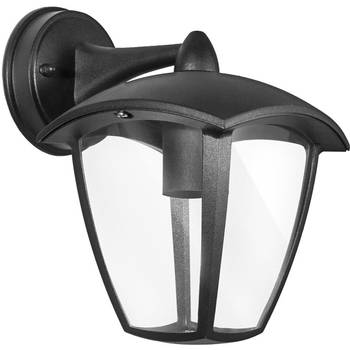 LED Tuinverlichting - Buitenlamp Nostalgisch - Aigi Nuosta Down - E27 Fitting - Mat Zwart - Aluminium