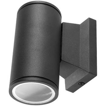 LED Tuinverlichting - Wandlamp Buiten - Aigi Wally Down - GU10 Fitting - Rond - Mat Zwart - Aluminium - Philips -