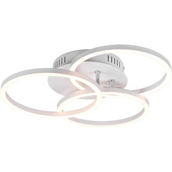 LED Plafondlamp - Plafondverlichting - Trion Corcol - 27W - Aanpasbare Kleur - Rond - Mat Wit - Aluminium