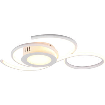 LED Plafondlamp - Plafondverlichting - Trion Jivino - 36W - Aanpasbare Kleur - Dimbaar - Rond - Mat Wit - Aluminium