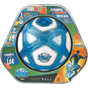 Gear2play voetbal Smart Ball junior 20 cm rubber wit/blauw