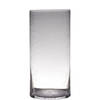 Transparante home-basics cylinder vorm vaas/vazen van bubbel glas 40 x 19 cm - Vazen