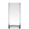 Transparante home-basics cylinder vorm vaas/vazen van glas 20 x 12 cm - Vazen