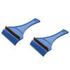 2x stuks ijskrabber/raamkrabber blauw kunststof met rubberen trekker 12 x 18 cm - IJskrabbers