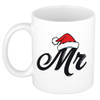 Mr kerstmuts cadeau mok / beker wit voor heren 300 ml - Bekers