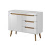 Meubella Dressoir Nebraska - Wit - Eiken - 107 cm