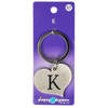 Paper Dreams sleutelhanger hart letter K 10 x 4 cm staal zilver