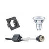 LED Spot Set - GU10 Fitting - Inbouw Vierkant - Mat Zwart - Kantelbaar 80mm - Philips - CorePro 840 36D - 3.5W -