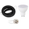 LED Spot Set - Aigi - GU10 Fitting - Inbouw Rond - Mat Zwart - 6W - Helder/Koud Wit 6400K - Kantelbaar Ø82mm