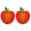 2x stuks hangdecoratie fruit thema appel 20 cm - Hangdecoratie