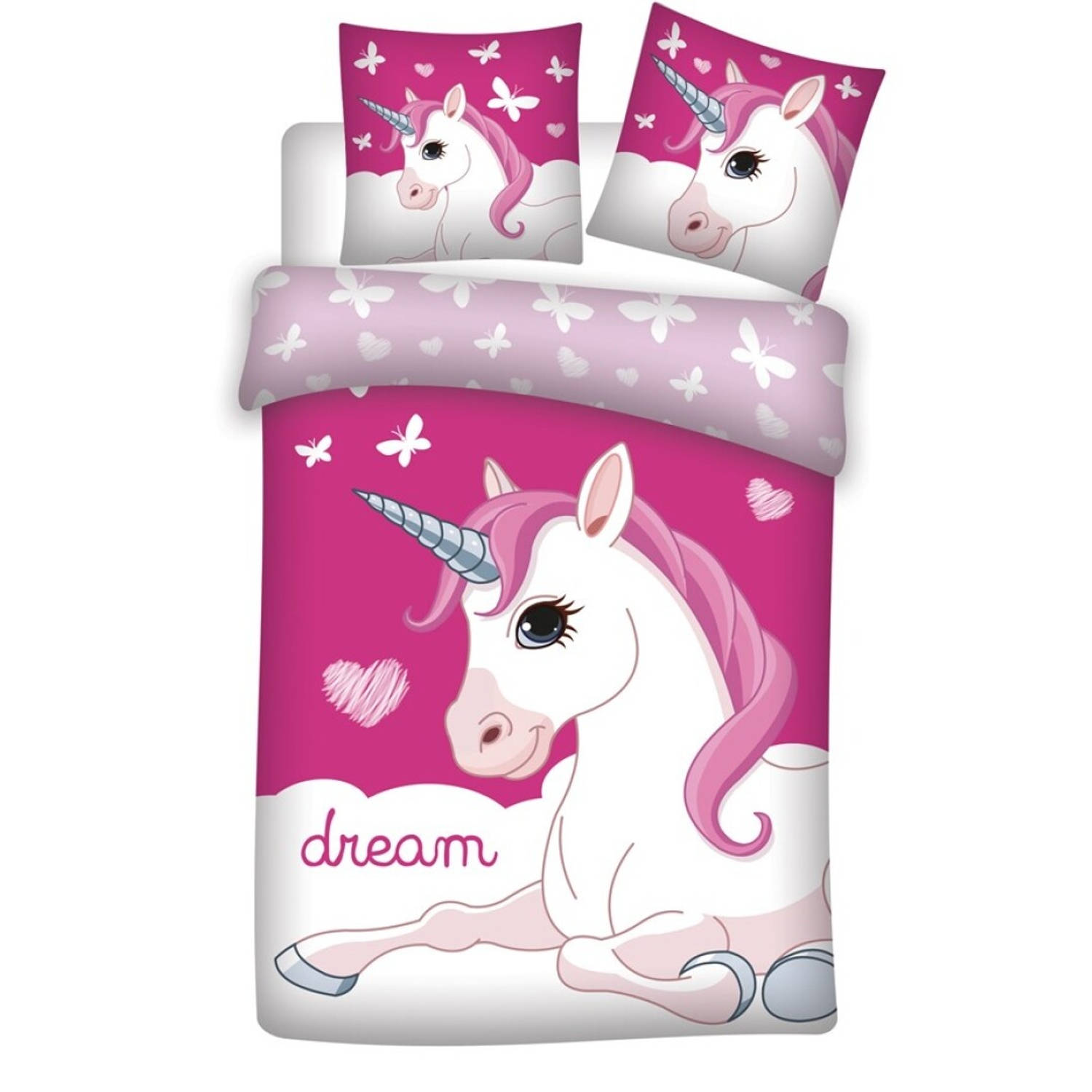 Unicorn Dekbedovertrek Dream - Eenpersoons - 140 X 200 Cm - Polyester