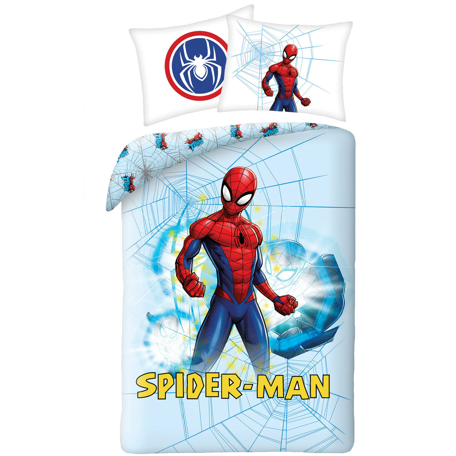 Spiderman Dekbedovertrek Web Eenpersoons 140 X 200 Cm Katoen