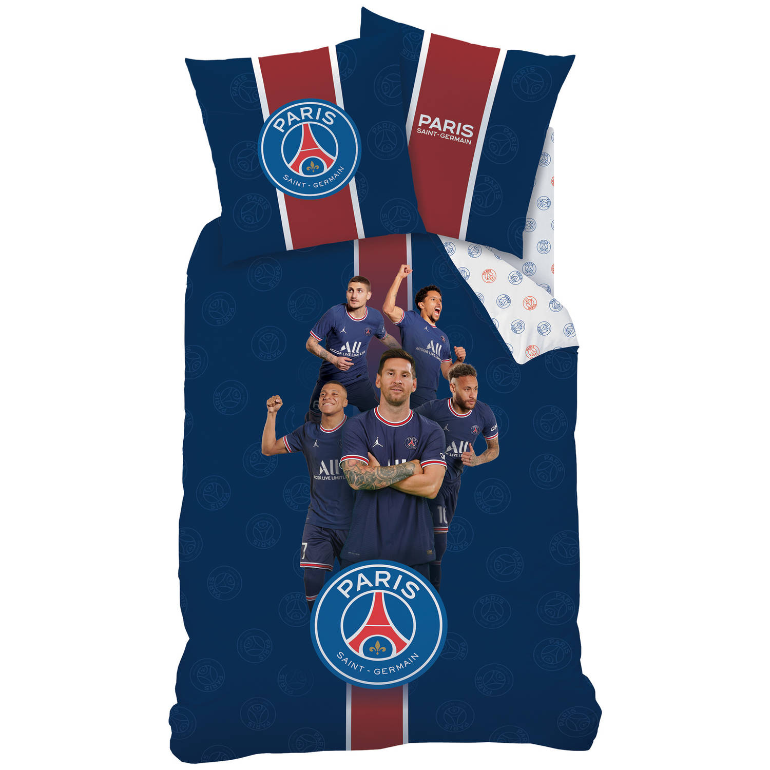 Vaderlijk ik wil wees stil Paris Saint Germain Dekbedovertrek Messi & Neymar - Eenpersoons - 140 x 200  cm - Katoen | Blokker