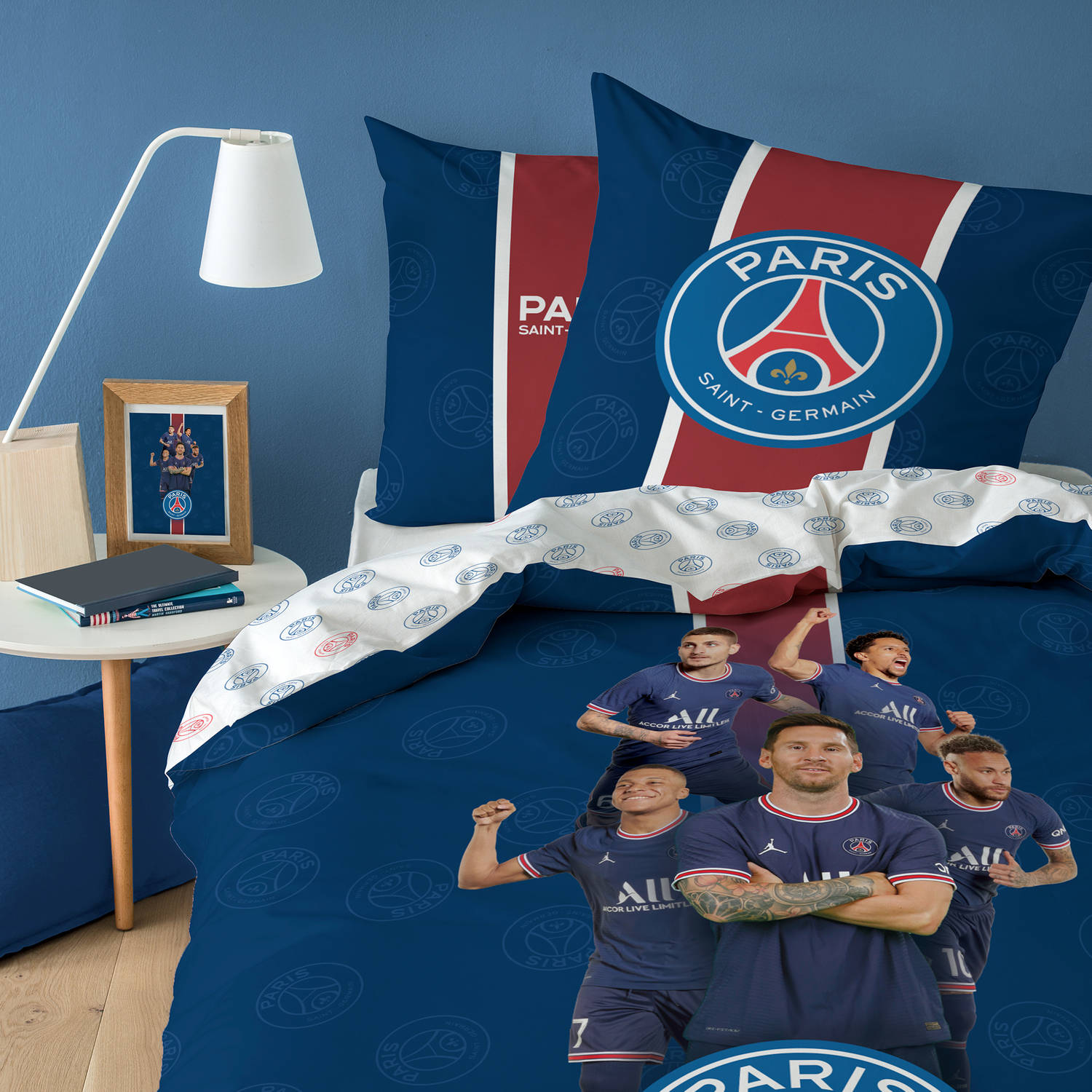 Vaderlijk ik wil wees stil Paris Saint Germain Dekbedovertrek Messi & Neymar - Eenpersoons - 140 x 200  cm - Katoen | Blokker
