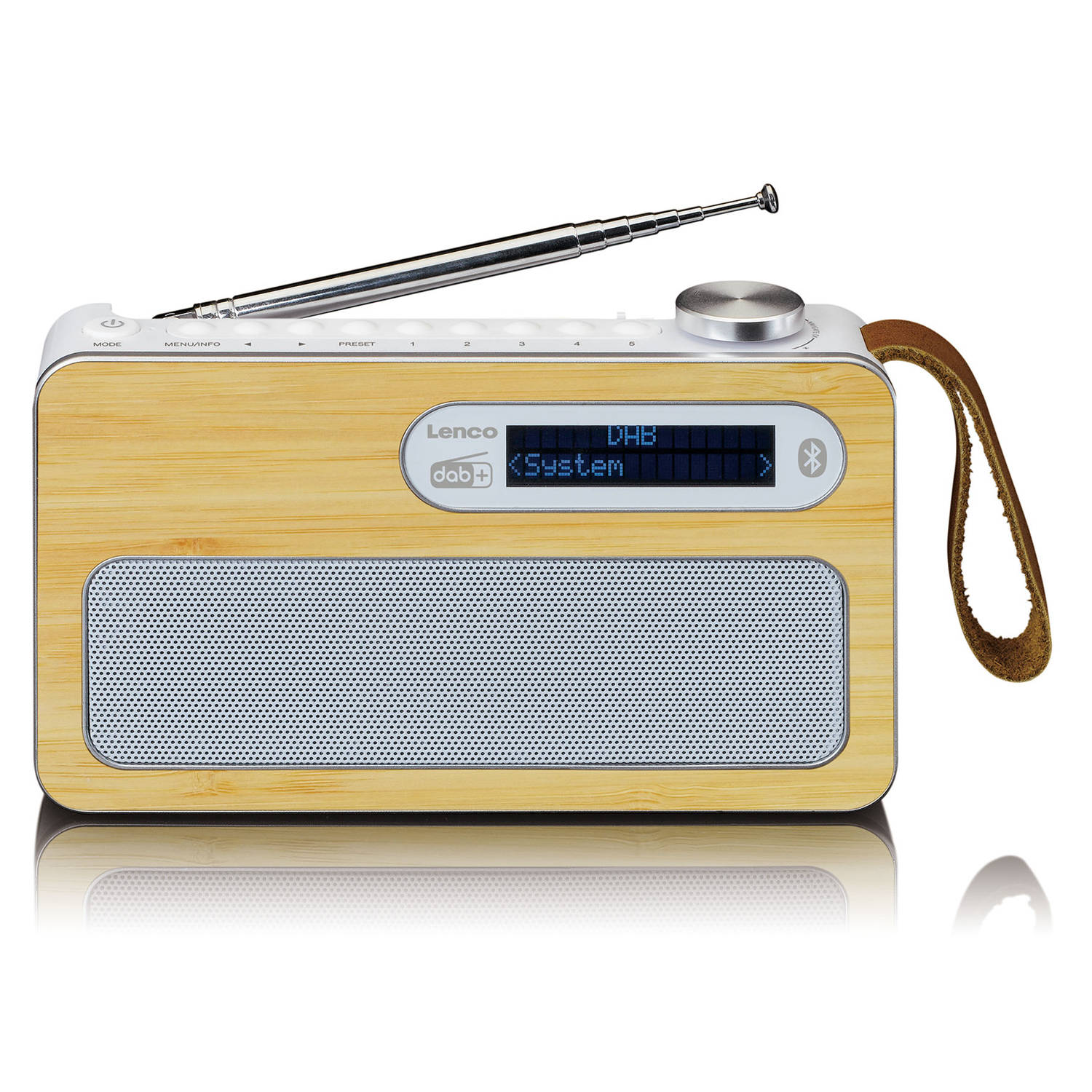 Lenco Pdr-040bamboo Wh Dab+-fm Radio Bluetooth- Bamboo Wit