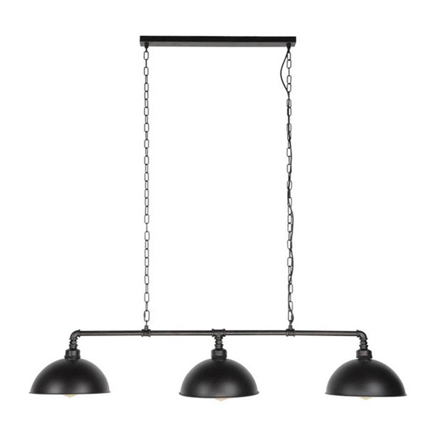 Livin24 Industriële Hanglamp Houston - 3-lichts Zwart/brons