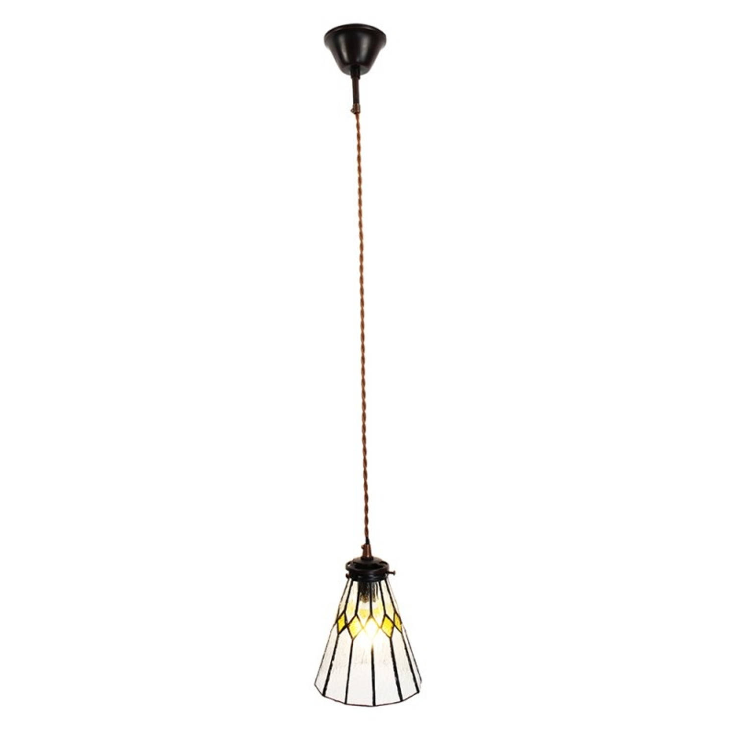 Clayre & Eef Transparente Hanglamp Tiffany Ø 15*115 Cm E14-max 1*40w 5ll-6194