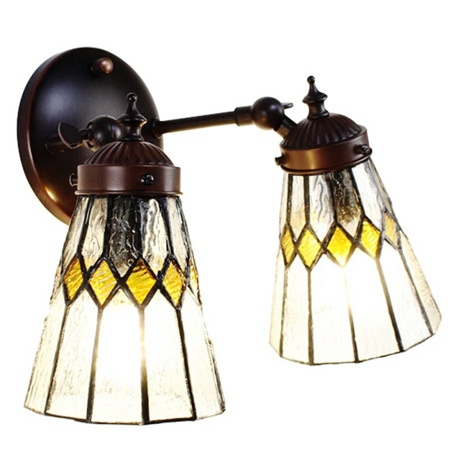 Clayre & Eef Transparente Wandlamp Tiffany 30*23*23 Cm E14-max 2*40w 5ll-6210