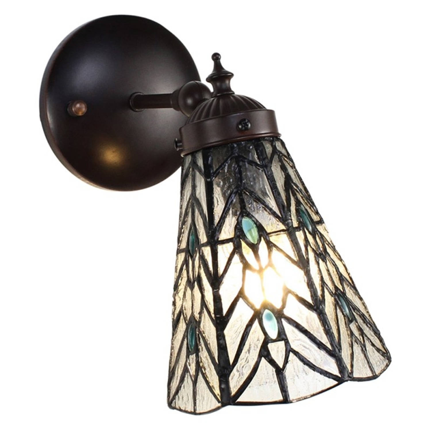 Clayre & Eef Transparente Wandlamp Tiffany 17*12*23 Cm E14-max 1*40w 5ll-6208