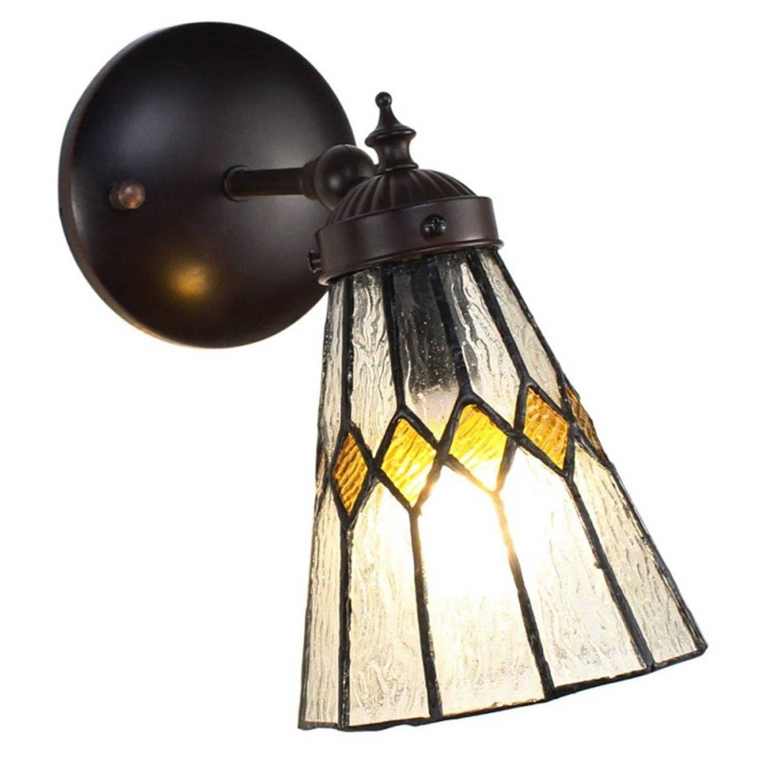 Clayre & Eef Transparente Wandlamp Tiffany 17*12*23 Cm E14-max 1*40w 5ll-6203