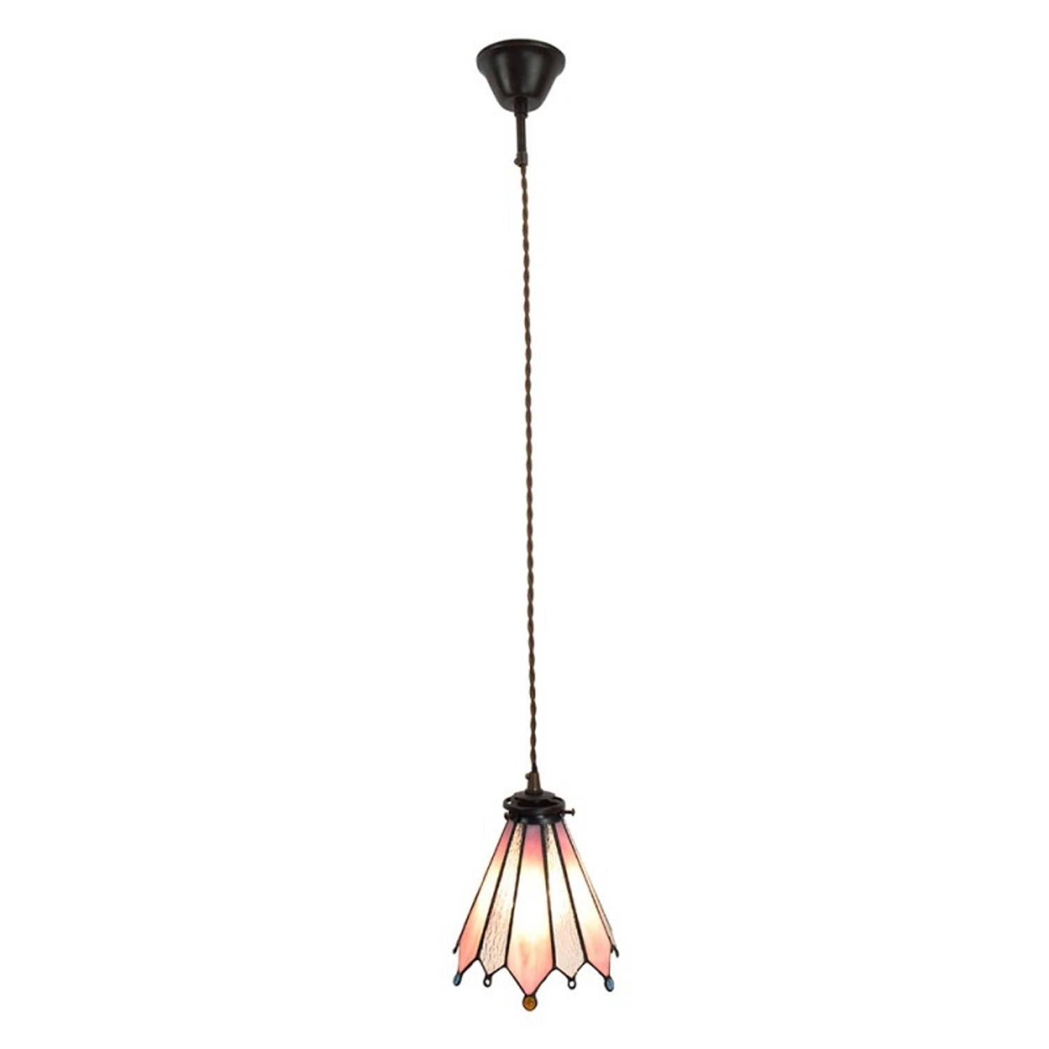Clayre & Eef Roze Hanglamp Tiffany 18*15*115 Cm E14-max 1*25w 5ll-6218