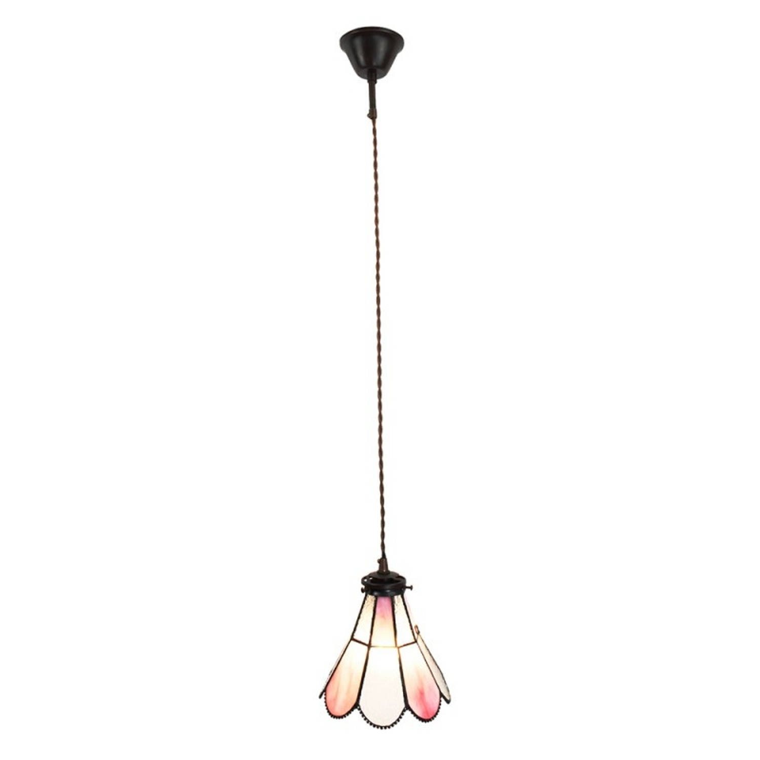 Clayre & Eef Roze Hanglamp Tiffany 18*15*115 Cm E14-max 1*25w 5ll-6217