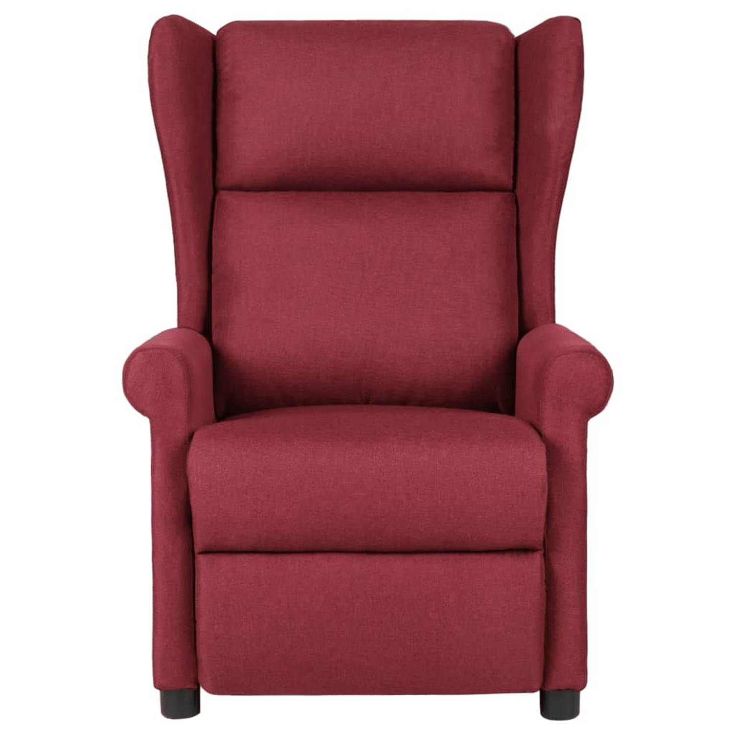 The Living Store Leunstoel stof wijnrood - Fauteuil