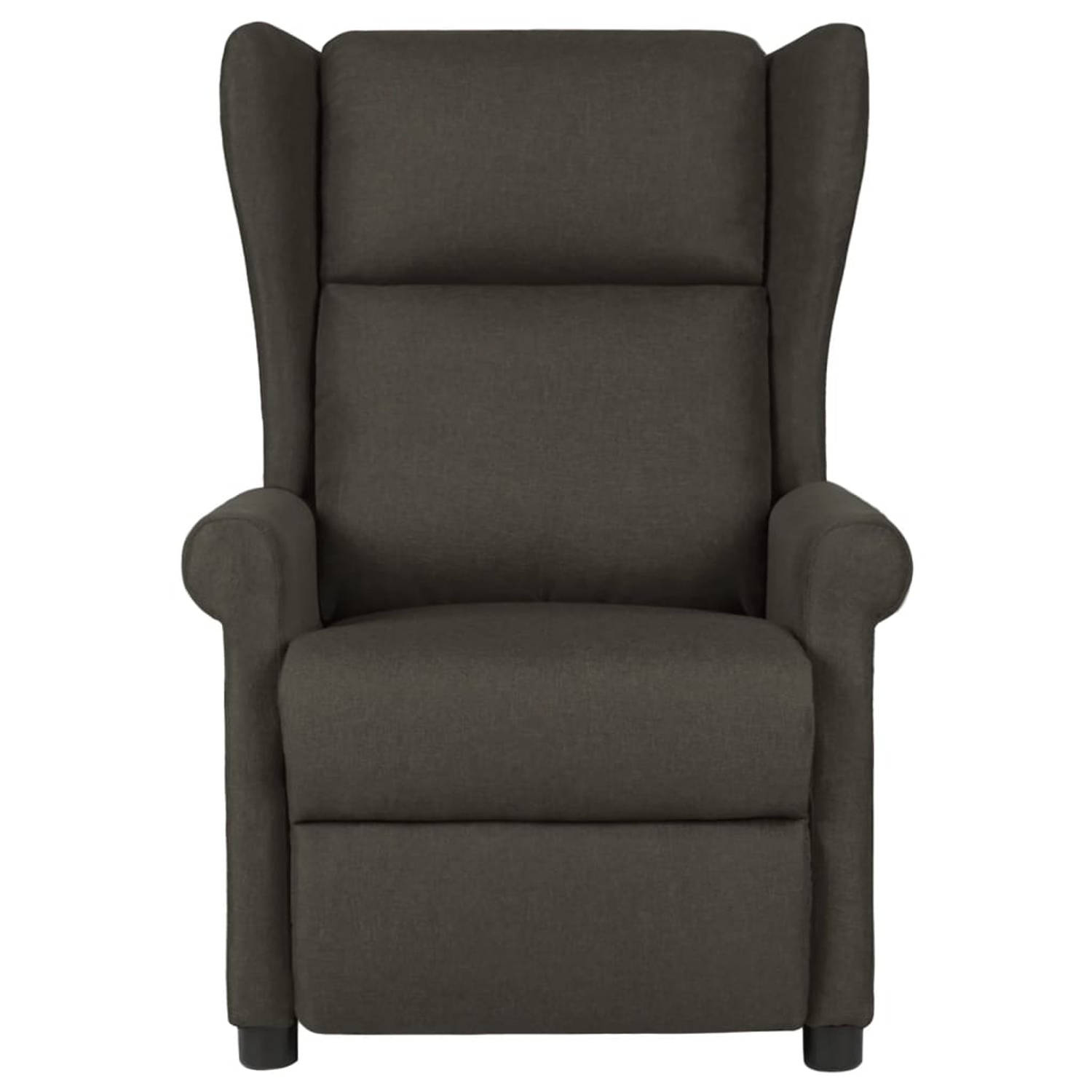 The Living Store Leunstoel stof taupe - Fauteuil