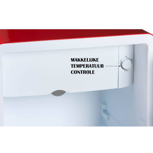 PRIMO PR109RKR Koelkast tafelmodel - 93 liter inhoud - Rood - Koelkast tafelmodel vrijstaand - Retro koelkast