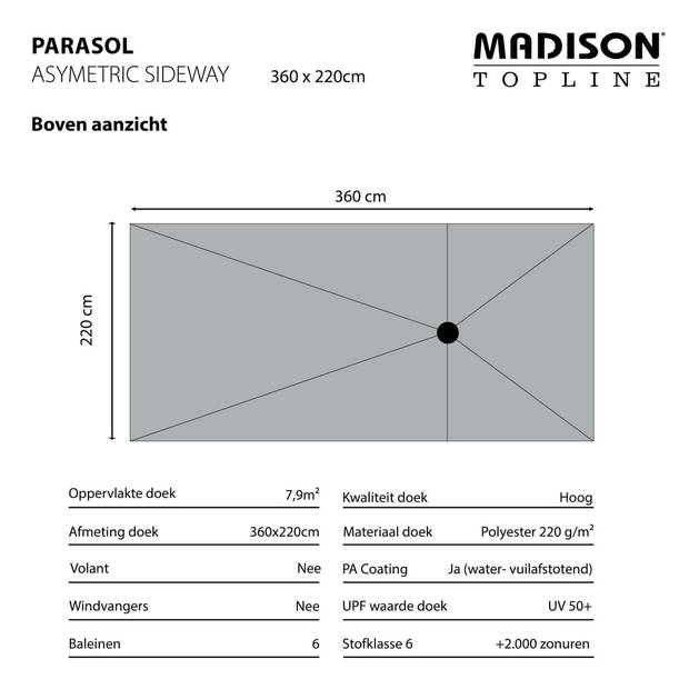 Madison - Parasol Asymmetric Sideways Brick Red - 360x220 - Rood