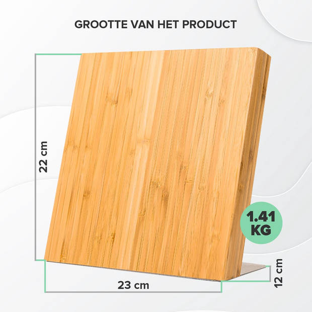 Magnetisch Messenblok zonder Messen - Magneet Messenhouder Bamboe van Coninx - Magnetische Messenhouder met sterke