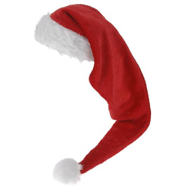 Witbaard kerstmuts 125 cm pluche rood/wit