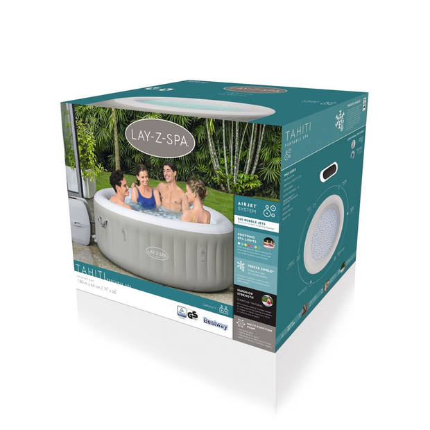 Lay-Z-Spa Tahiti LED - Max 4 pers - 120 Airjets - Bubbelbad- Whirlpool c