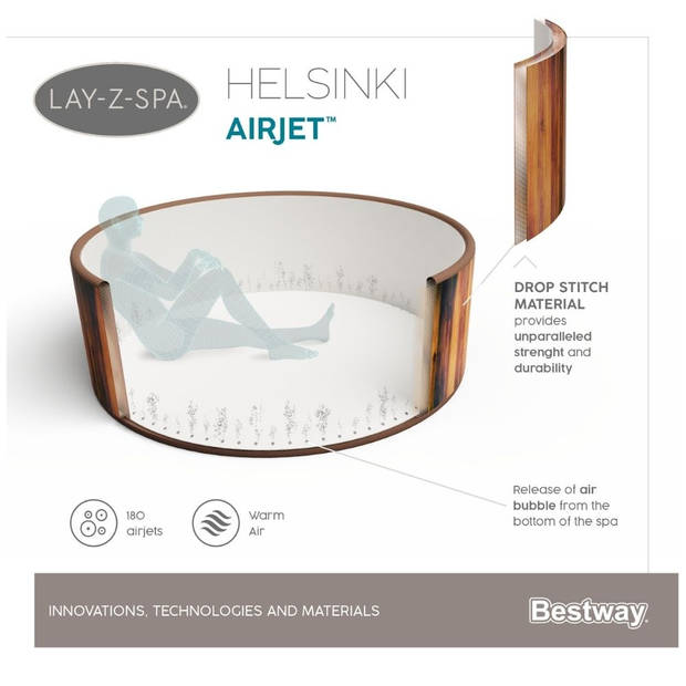 Bestway - Jacuzzi - Lay-Z-Spa - Helsinki AirJet - Inclusief onderhoudspakket